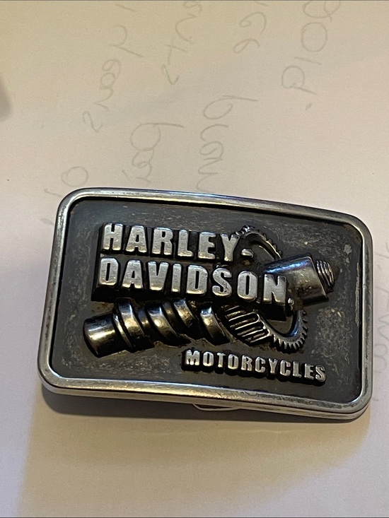 Harley-Davidson Other - Harley-Davidson Rectangular Metallic Silver & Black Gear Emblem Belt Buckle ‘15